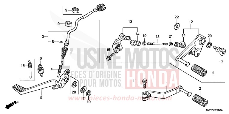 PEDALE von VFR800X „Crossrunner“ PEARL FADELESS WHITE (NH341) von 2013
